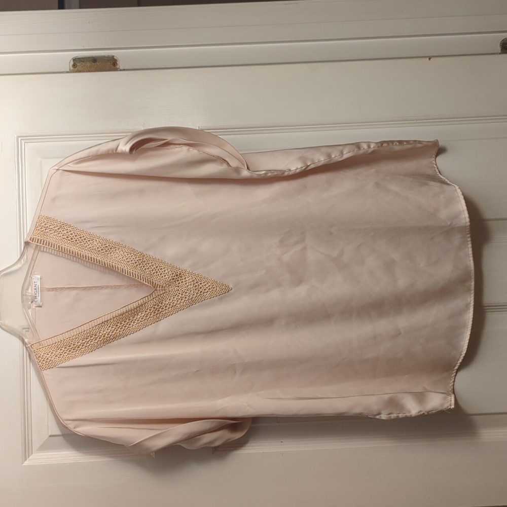 Women's short sleeve beige blouse